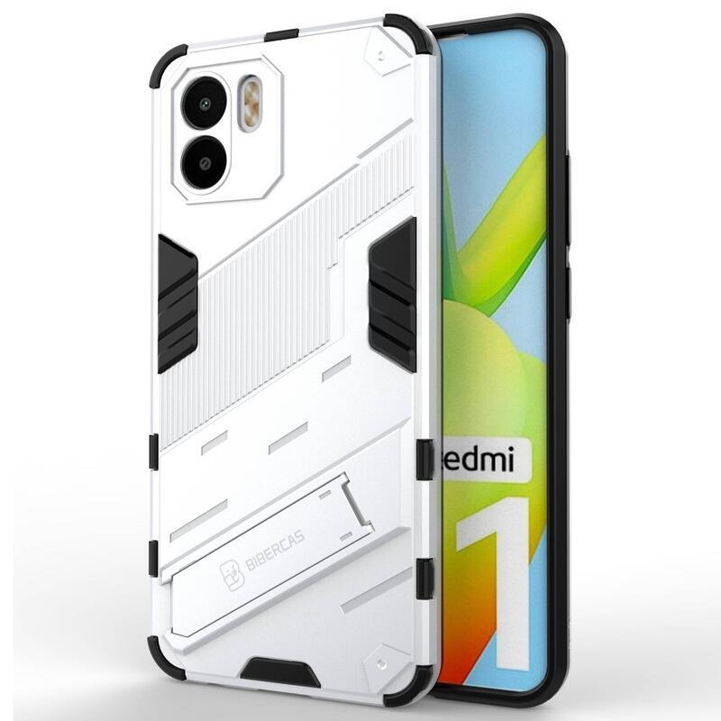 Armory odolný hybridný kryt s výklopným stojanom pre mobil Xiaomi Redmi A1/Redmi A2 - biely