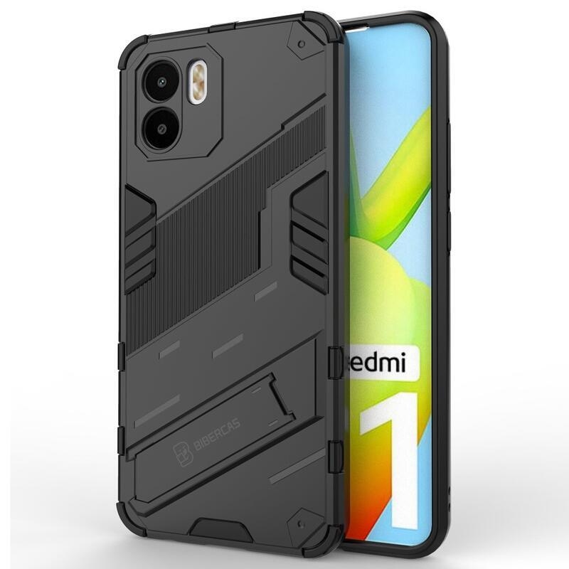 Armory odolný hybridný kryt s výklopným stojanom pre mobil Xiaomi Redmi A1/Redmi A2 - čierny