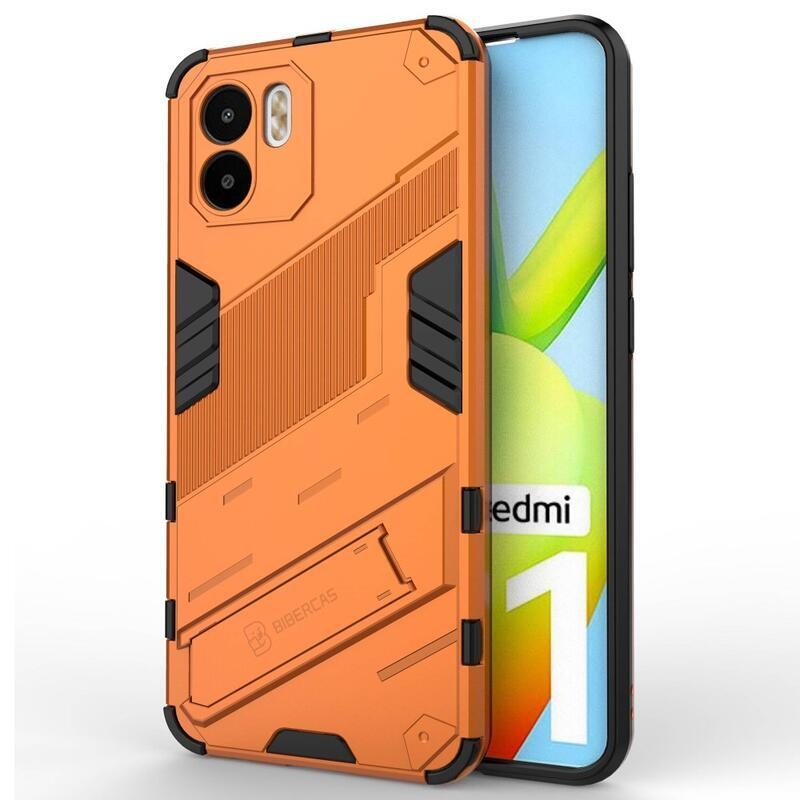 Armory odolný hybridný kryt s výklopným stojanom pre mobil Xiaomi Redmi A1/Redmi A2 - oranžový