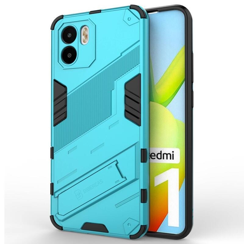 Armory odolný hybridný kryt s výklopným stojanom pre mobil Xiaomi Redmi A1/Redmi A2 - svetlomodrý