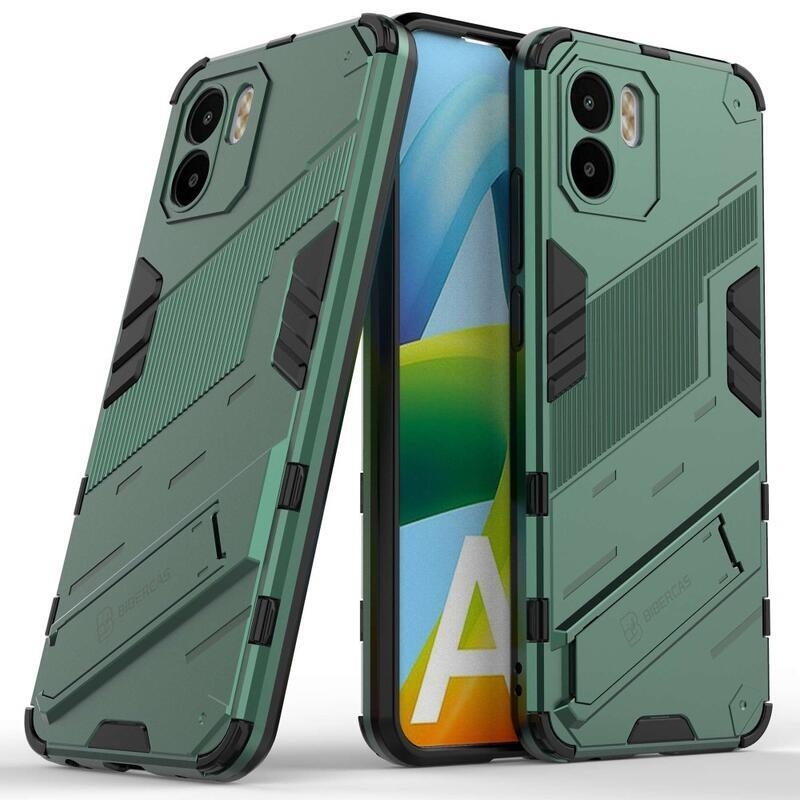 Armory odolný hybridný kryt s výklopným stojanom pre mobil Xiaomi Redmi A1/Redmi A2 - zelený