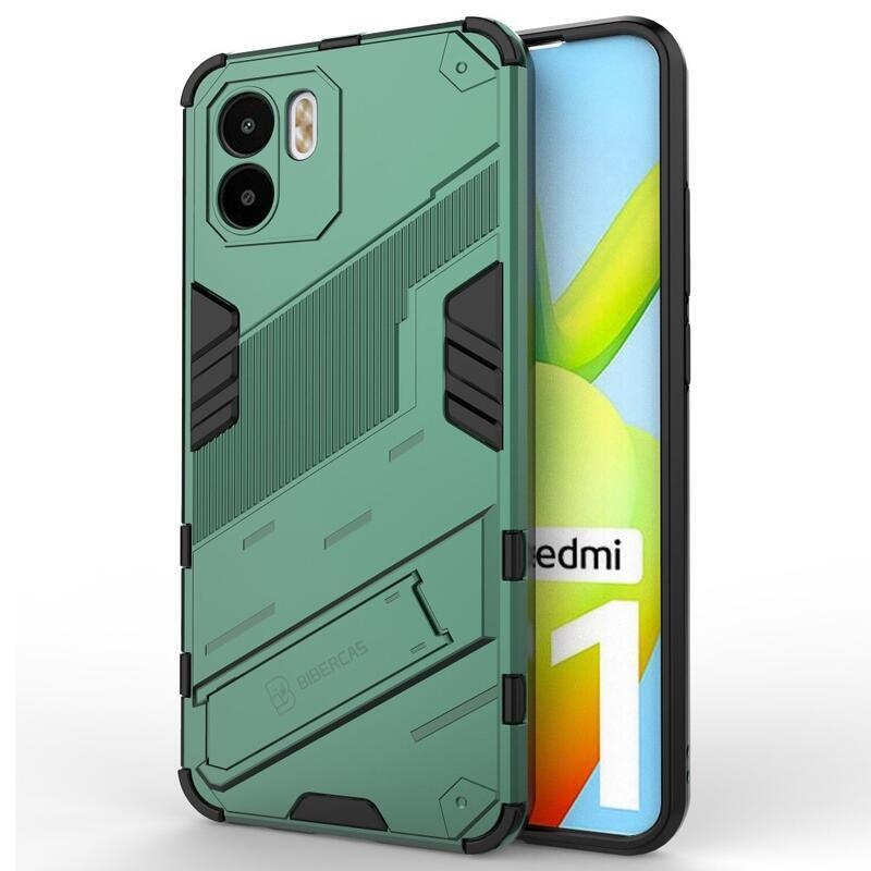 Armory odolný hybridný kryt s výklopným stojanom pre mobil Xiaomi Redmi A1/Redmi A2 - zelený