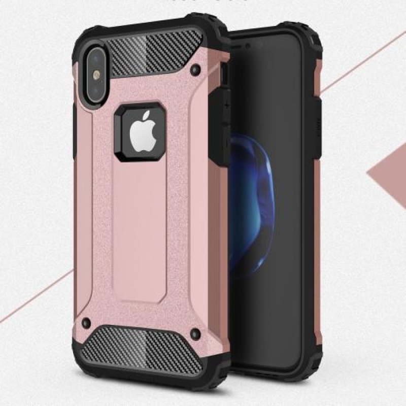 Armor odolný hybridný obal na iPhone X - ružovozlatá