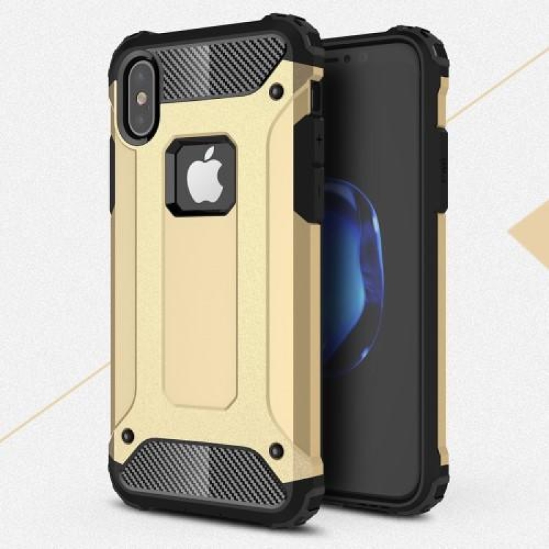 Armor odolný hybridný obal na iPhone X - zlatý