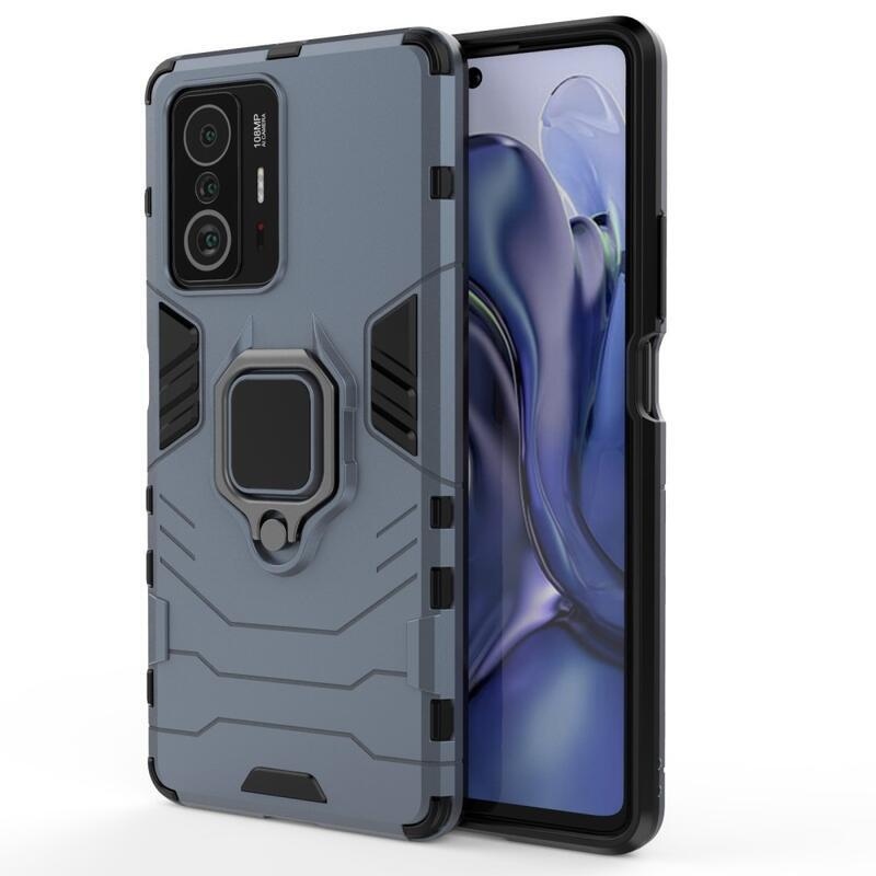 Guardy hybridný odolný kryt s úchopom na prst na mobil Xiaomi 11T / 11T Pro - modrý