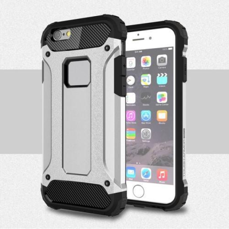 Armory hybridný odolný obal na iPhone 6s Plus a 6 Plus - strieborný