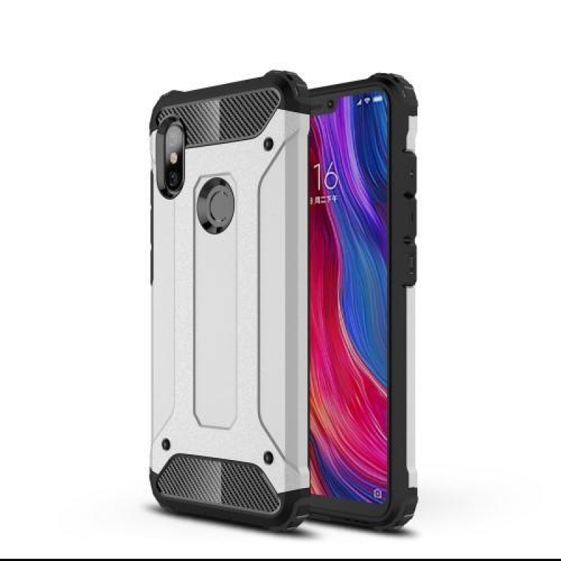 Armor odolný hybridný kryt na Xiaomi Redmi Note 6 Pro - strieborný