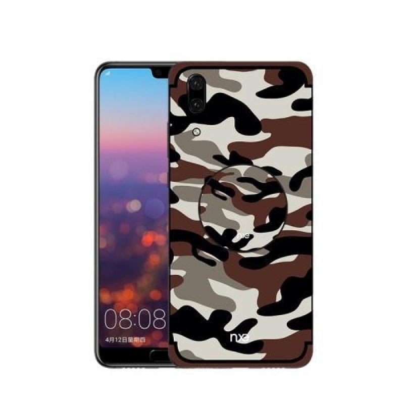 Army hyridný gélový obal na Huawei P20 - tmavohnedý