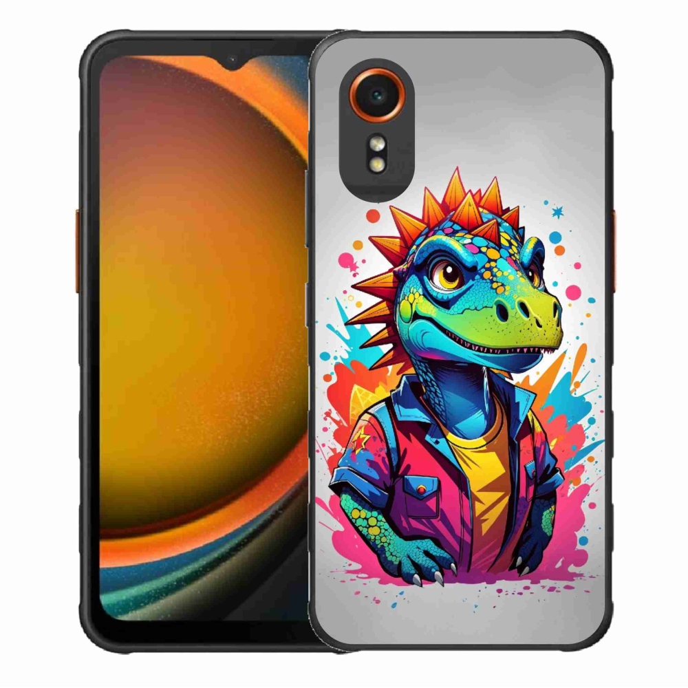 Gélový kryt mmCase na Samsung Galaxy Xcover 7 - farebný dinosaurus