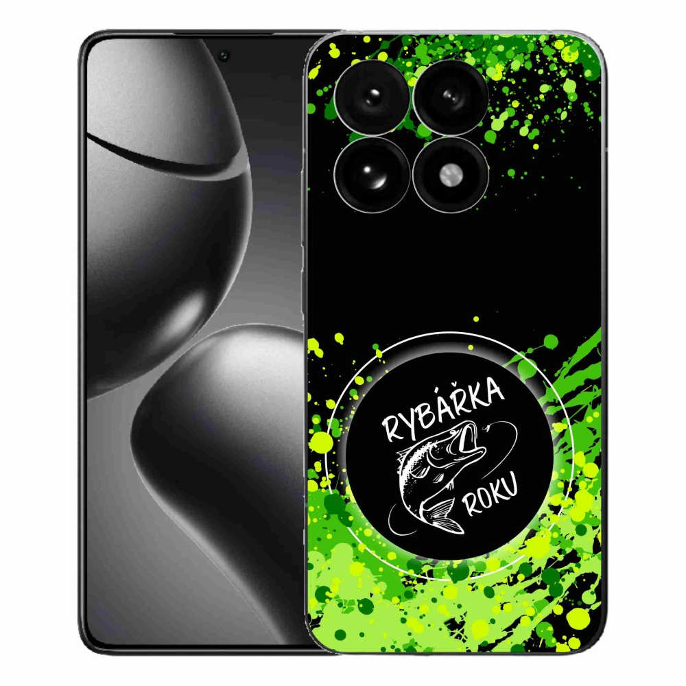 Gélový kryt mmCase na Xiaomi 15T - rybárka roku čierne pozadie
