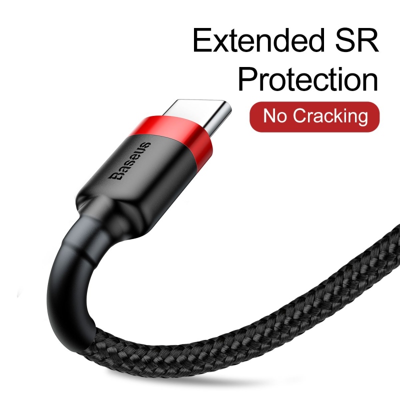 Baseus Cafule Series Dátový Kábel USB-A - USB-C 2A 3m Red/Black