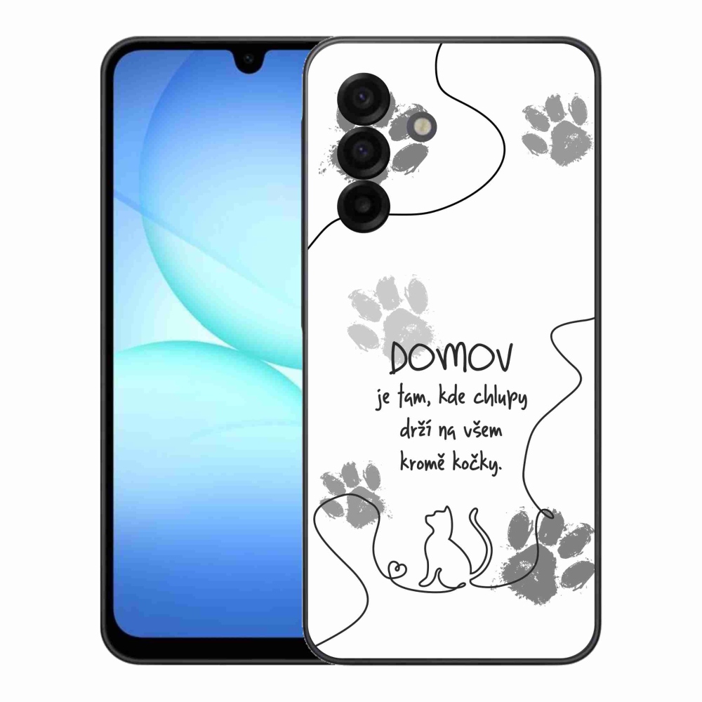 Gélový kryt mmCase na Samsung Galaxy A17 4G/5G - mačacie motív biele pozadie