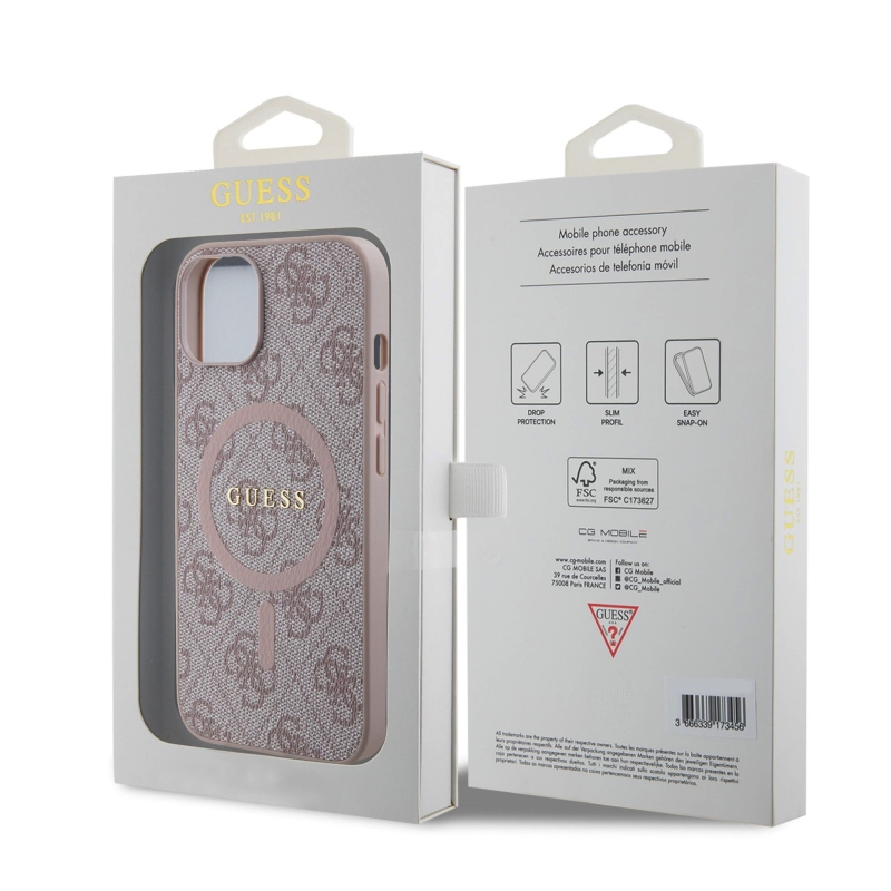 Guess 4G Zadný Kryt pre iPhone 14 Pink