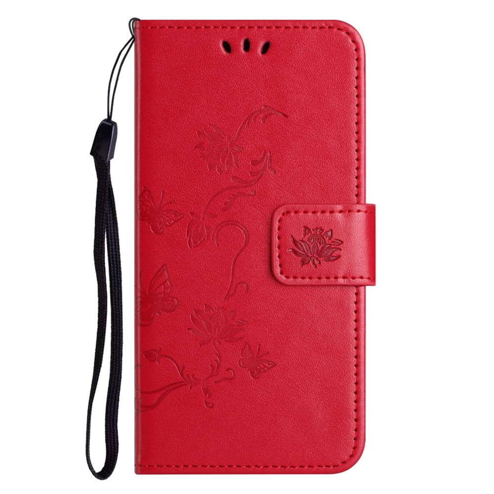 Flower knižkové púzdro na Samsung Galaxy A55 5G - červené