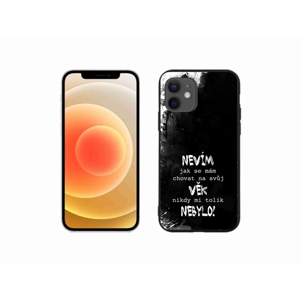 Gélový kryt mmCase na iPhone 12 mini - vtipný text 14 čierne pozadie