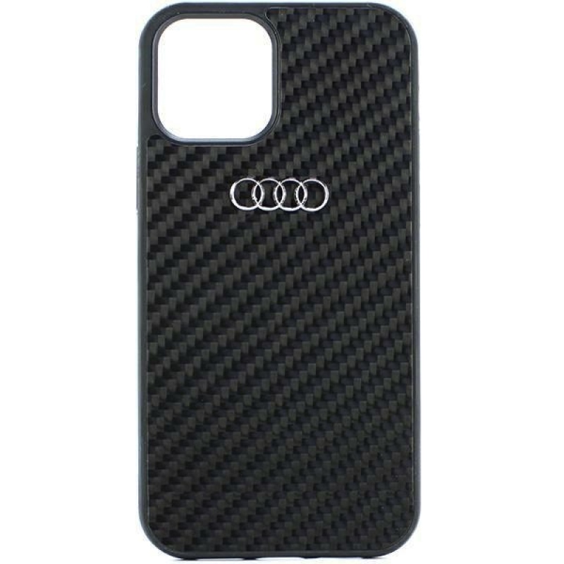 Audi Carbon Fiber Zadný Kryt pre iPhone 11/XR Black