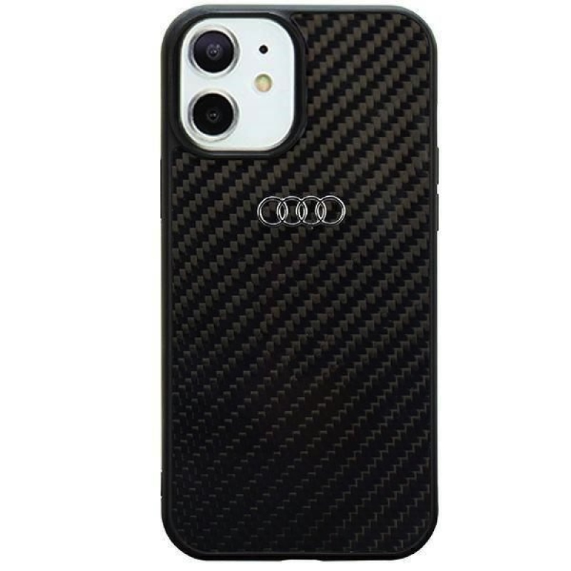 Audi Carbon Fiber Zadný Kryt pre iPhone 11/XR Black