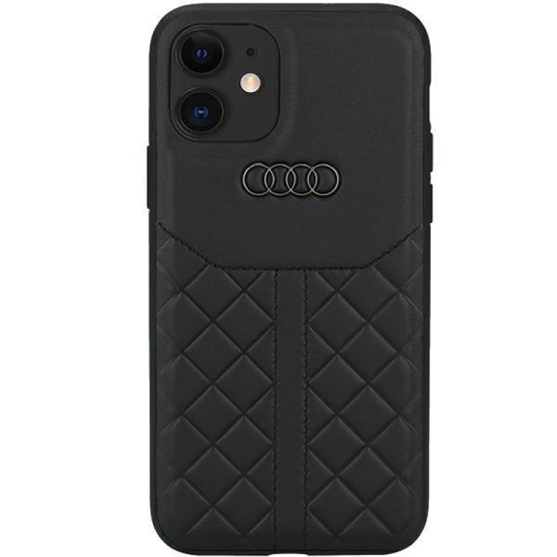 Audi Genuine Leather Zadný Kryt pre iPhone 12/12 Pro Black