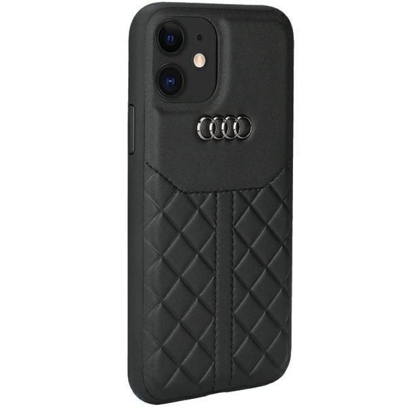 Audi Genuine Leather Zadný Kryt pre iPhone 12/12 Pro Black