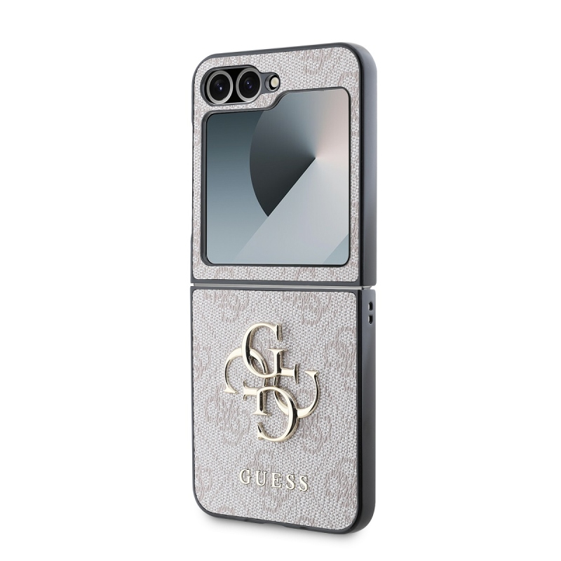Guess PU 4G Metal Logo Zadný Kryt pre Samsung Galaxy Z Flip 6 Pink