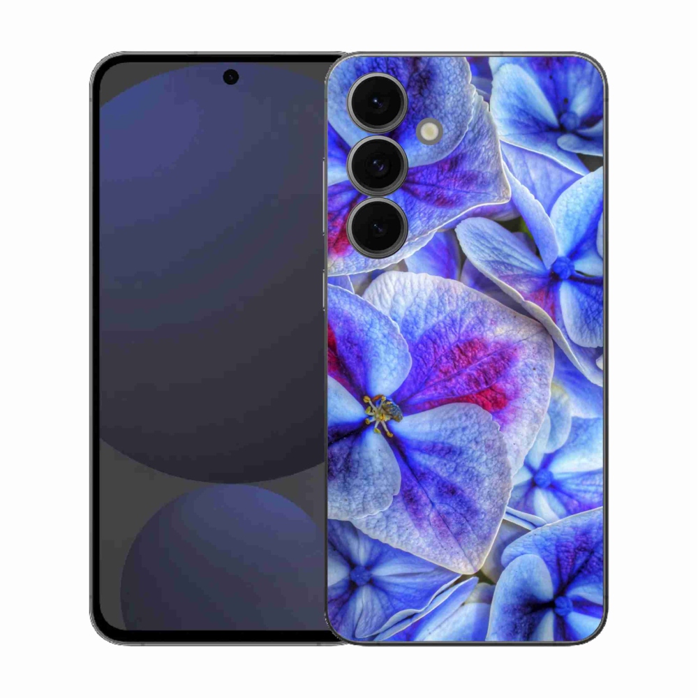 Gélový kryt mmCase na Samsung Galaxy S25 FE - modré kvety 1