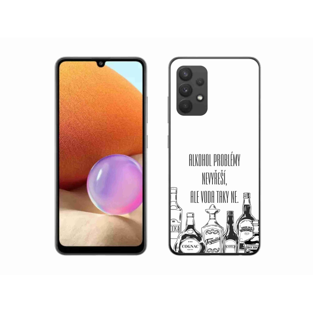 Gélový kryt mmCase na Samsung Galaxy A32 4G - vtipný text biele pozadie