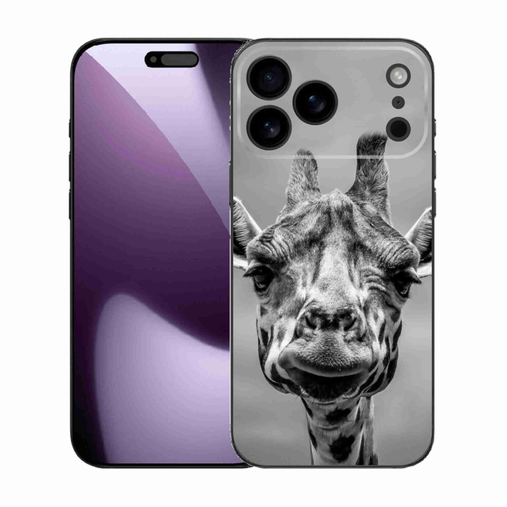 Gélový kryt mmCase na iPhone 17 Pro Max - čiernobiela žirafa