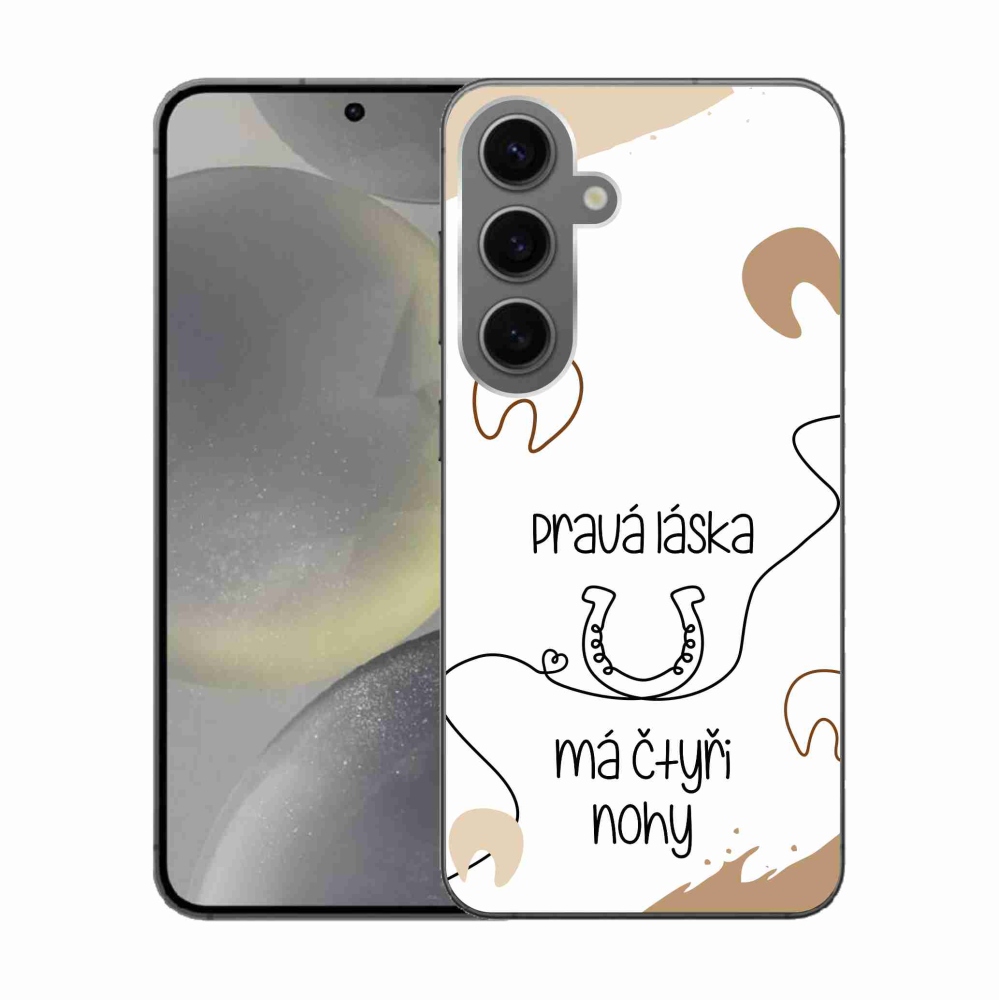 Gélový kryt mmCase na Samsung Galaxy S24 - konský motív biele pozadie