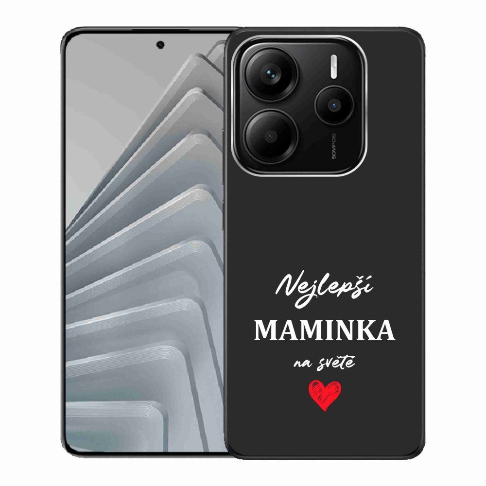 Gélový kryt mmCase na Xiaomi Redmi Note 14 5G - najlepšia mamička 1 čierne pozadie