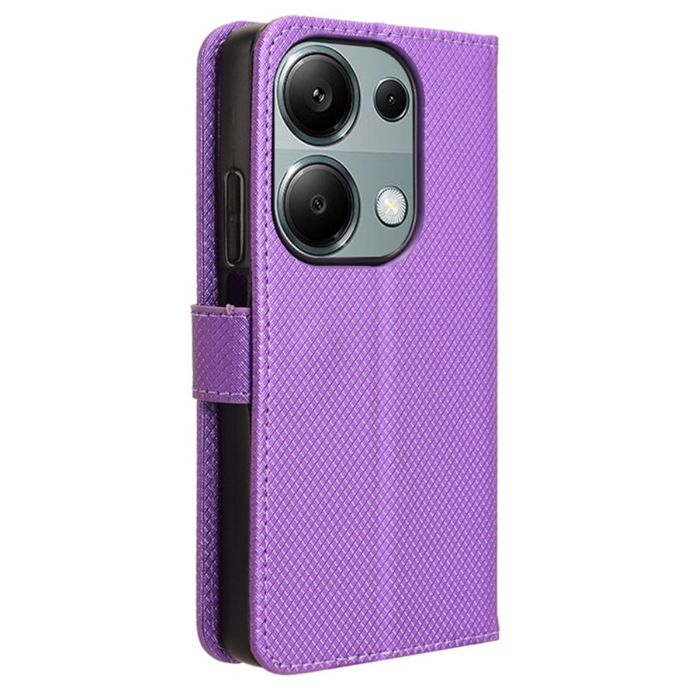 Diamond knižkové púzdro na Xiaomi Redmi Note 14S/Note 13 Pro 4G/Poco M6 Pro - fialové