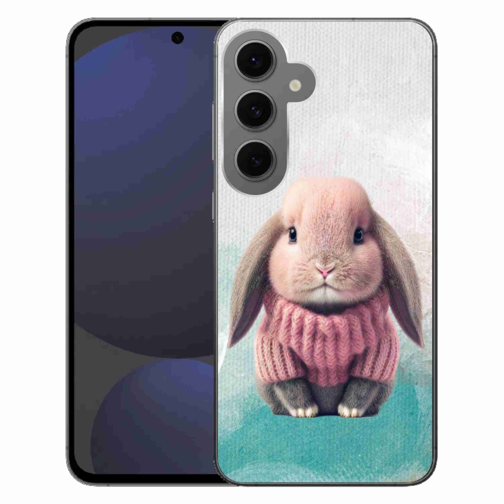 Gélový kryt mmCase na Samsung Galaxy S24 FE - zajačik vo svetri