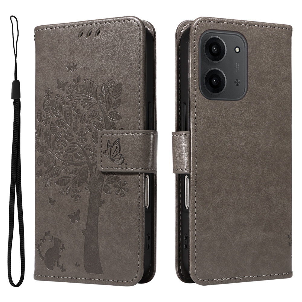 Trees knižkové púzdro na Xiaomi Redmi 15C 4G/5G (173mm) - šedé