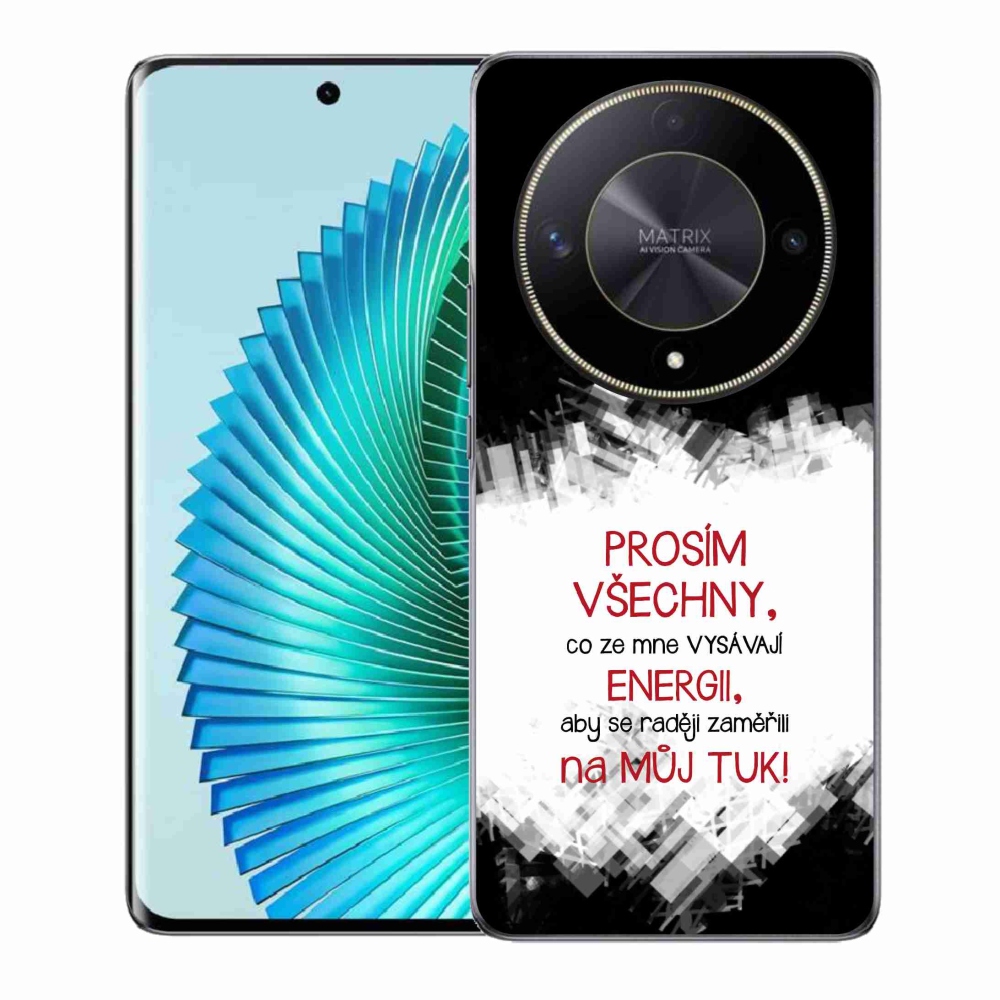 Gélový kryt mmCase na Honor Magic 6 Lite 5G - vtipný text 1 červený