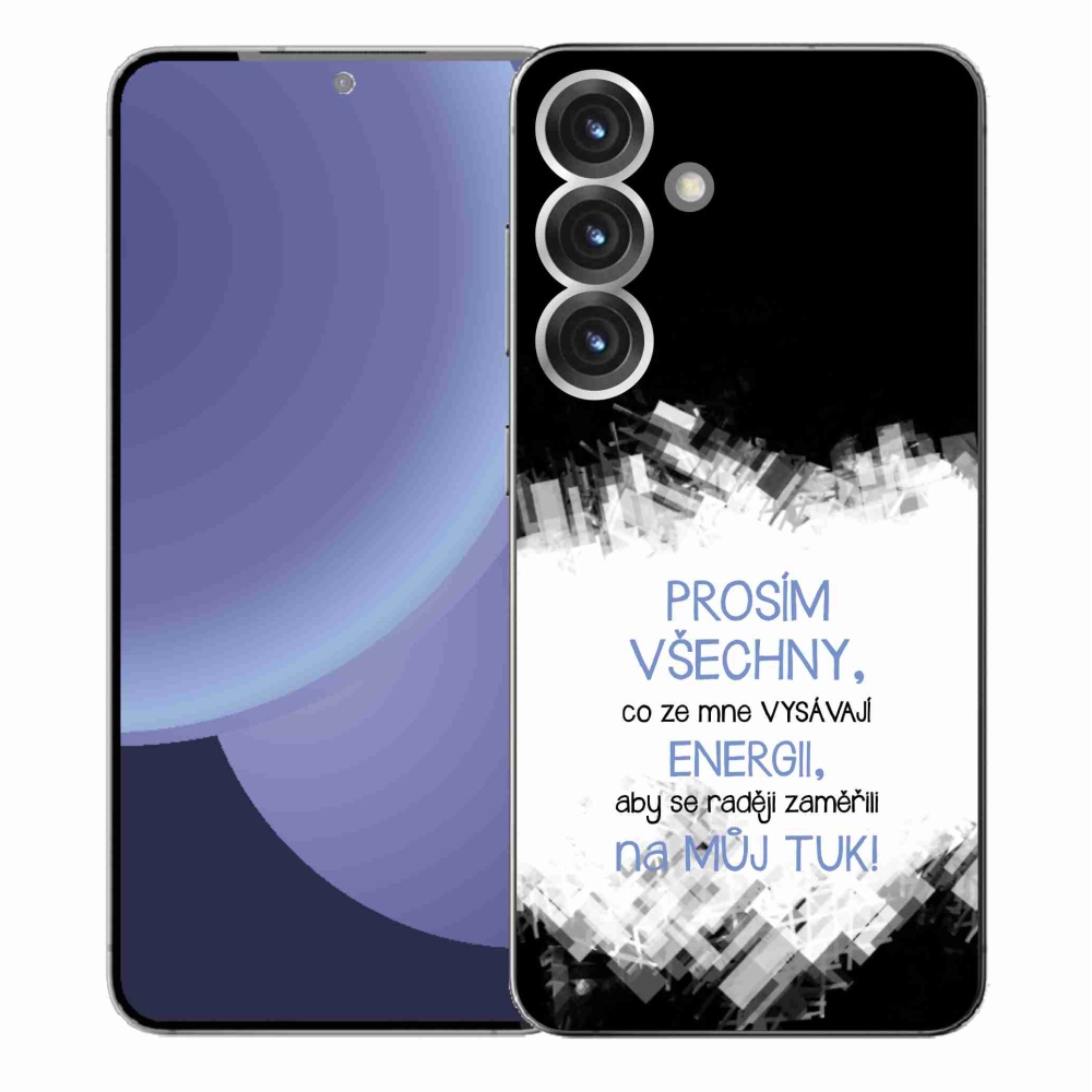 Gélový kryt mmCase na Samsung Galaxy S25+ - vtipný text 1 modrý