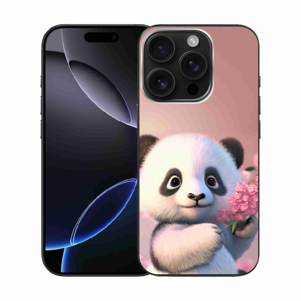 Gélový kryt mmCase na iPhone 16 Pro - roztomilá panda