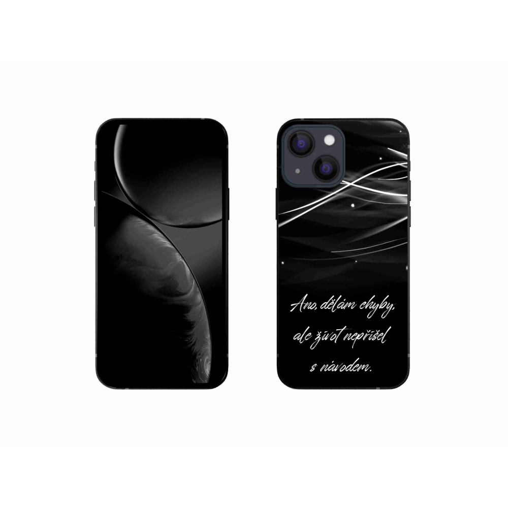 Gélový kryt mmCase na iPhone 13 mini 5.4 - citát čierne pozadie