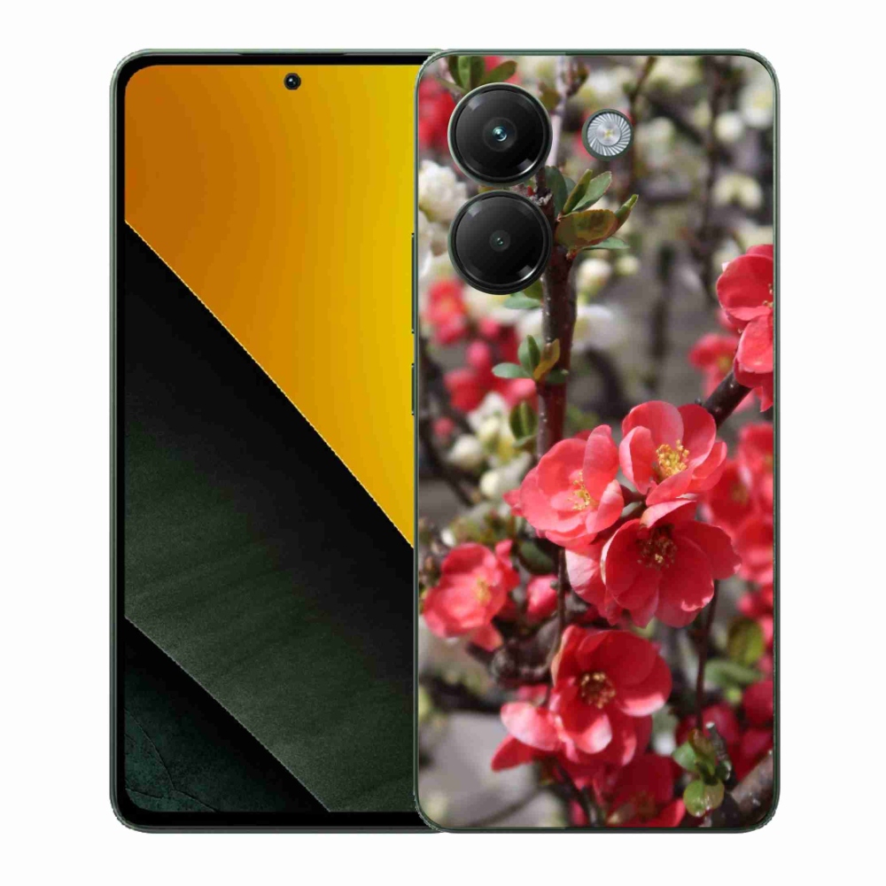 Gélový kryt mmCase na Xiaomi Poco M7 Pro 5G - červené kvety