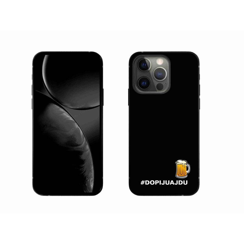 Gélový kryt mmCase na iPhone 13 Pro 6.1 - pivný motív 1 čierne pozadie