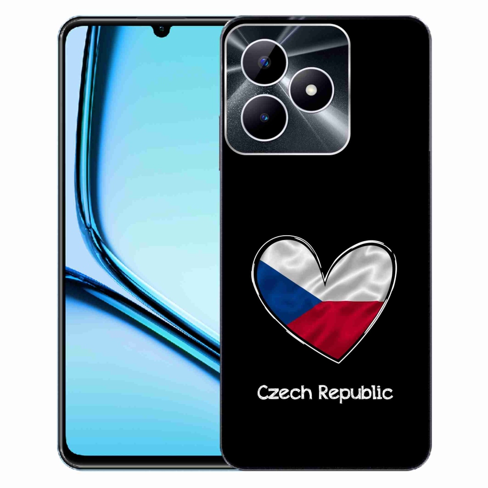 Gélový kryt mmCase na Realme Note 50 - vlajka srdca čierne pozadie