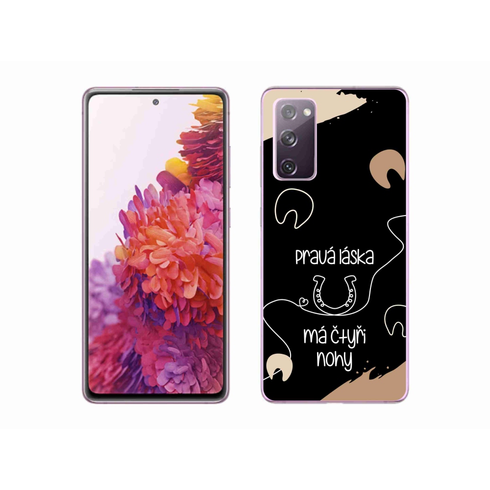 Gélový kryt mmCase na Samsung Galaxy S20 FE - konský motív čierne pozadie
