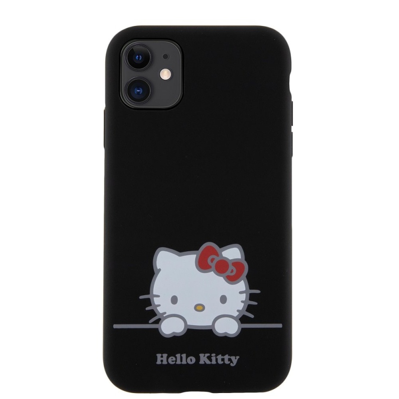 Hello Kitty Liquid Silicone Daydreaming Logo Zadný Kryt pre iPhone 11 Black