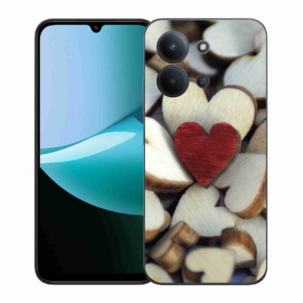 Gélový kryt mmCase na Xiaomi Redmi 15C 4G (171mm)/Poco C85 4G (171mm) - gravírované červené srdce