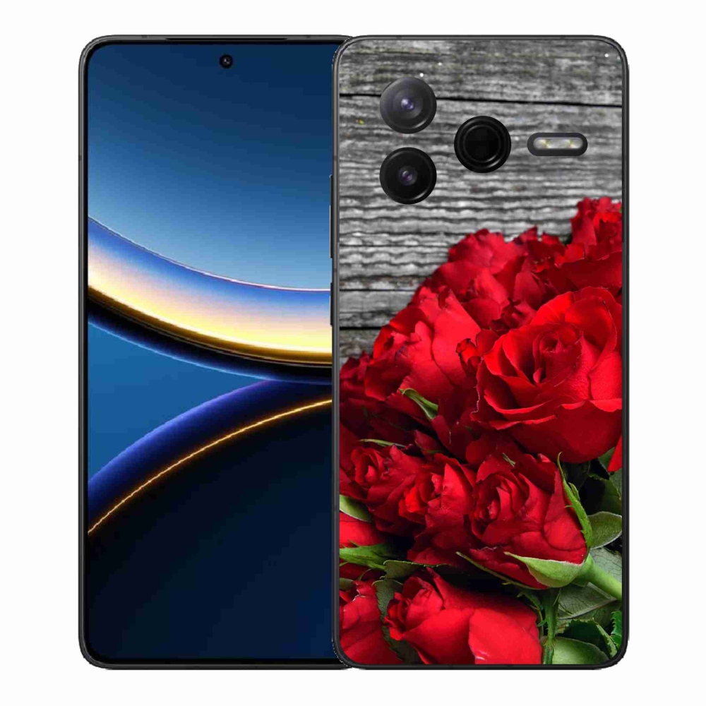 Gélový kryt mmCase na Xiaomi Poco F7 Pro - červené ruže
