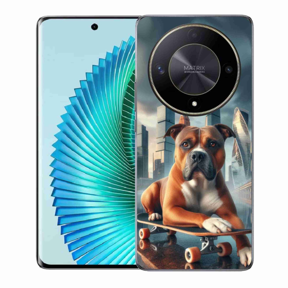 Gélový kryt mmCase na Honor Magic 6 Lite 5G - pes na skateboarde