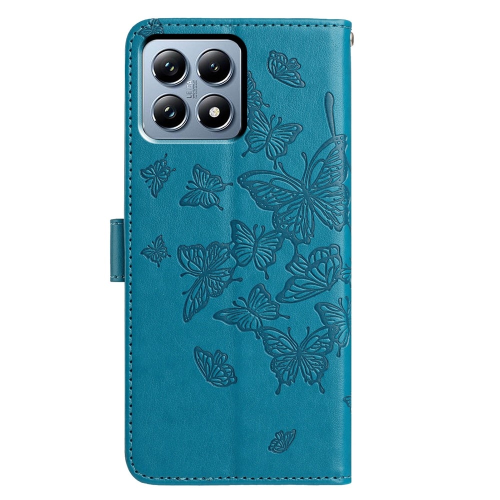 Floral Butterfly knižkové púzdro na Xiaomi 15T Pro - modré