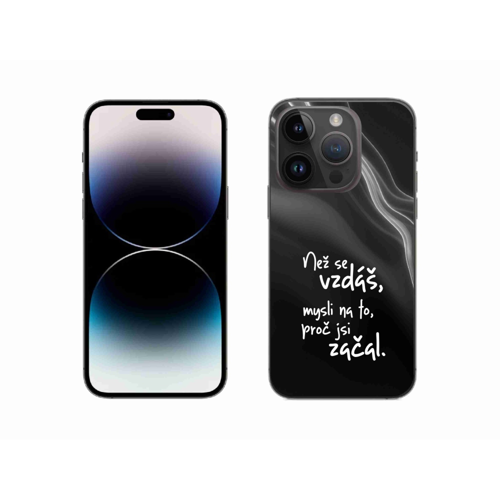 Gélový kryt mmCase na iPhone 14 Pro 6.1 - citát 2 čierne pozadie