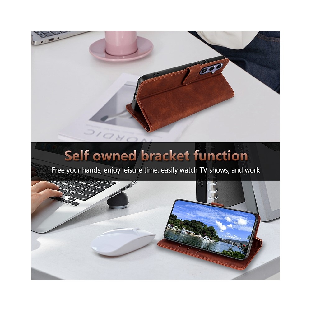 AZNS knižkové púzdro na Samsung Galaxy A57 5G - hnedé