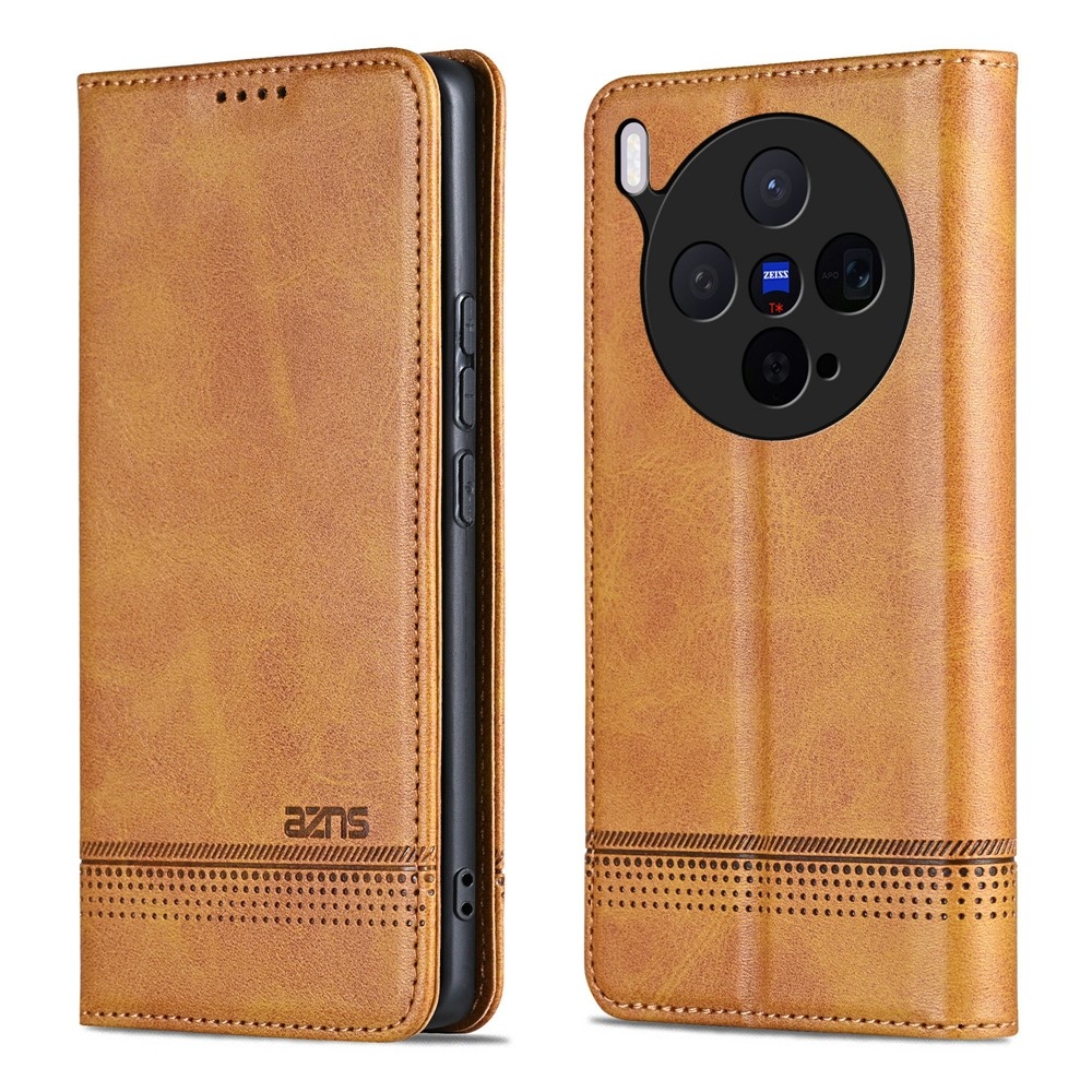 AZNS knižkové puzdro na Vivo X300 5G - svetlohnedé