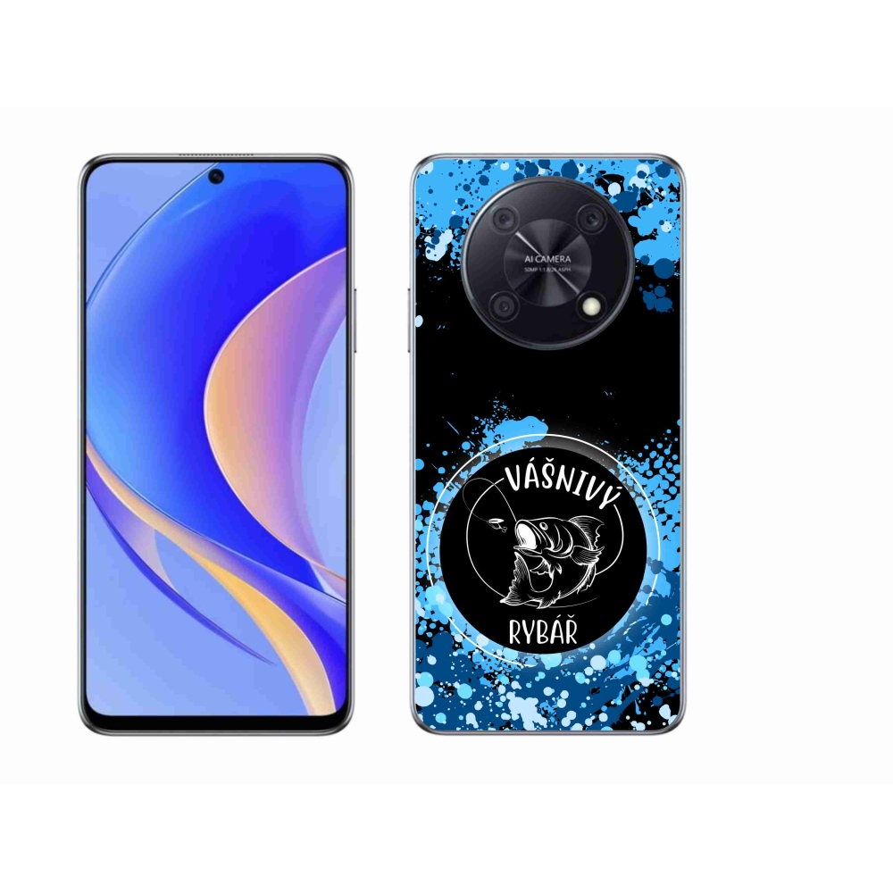 Gélový kryt mmCase na Huawei Nova Y90 - vášnivý rybár čierne pozadie