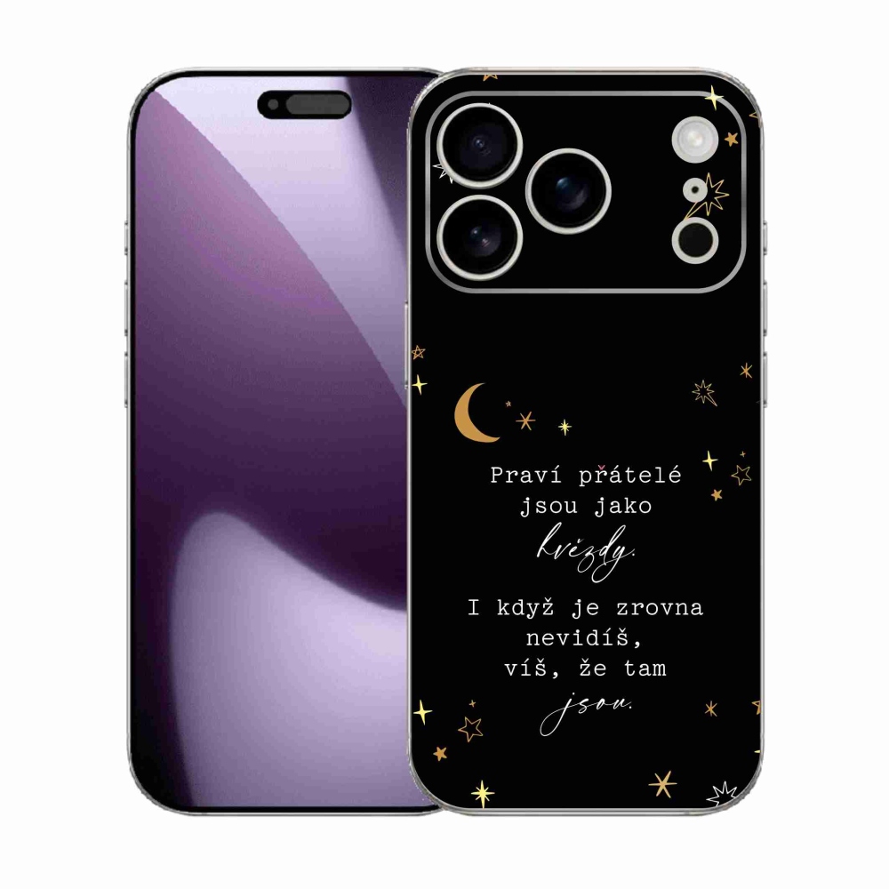 Gélový kryt mmCase na iPhone 17 Pro - citát 6 čierne pozadie